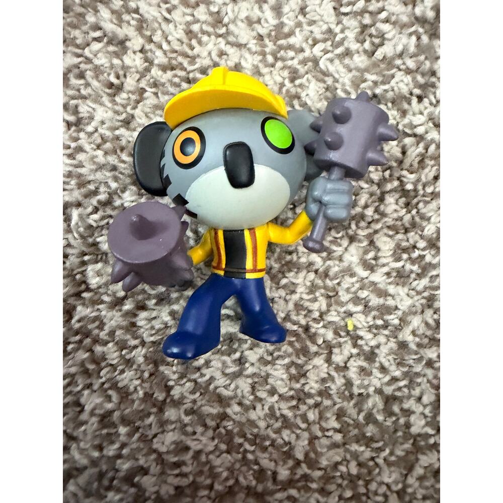Construction Koala Mini Figure Yellow Hat Spike Mallet Toy